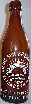 RISING SUN BREWING COMPANY EMBOSSED BEER BOTTLE