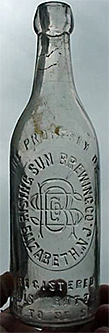 RISING SUN BREWING COMPANY EMBOSSED BEER BOTTLE