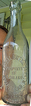 CENTRAL BREWING COMPANY EMBOSSED BEER BOTTLE