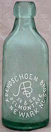 ABENDSCHOEN BROTHERS WEISS BIER EMBOSSED BEER BOTTLE