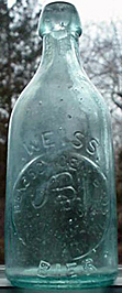 ABENDSCHOEN BROTHERS WEISS BIER EMBOSSED BEER BOTTLE