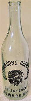 LYON & SONS BREWING COMPANY EMBOSSED BEER BOTTLE