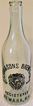 LYON & SONS BREWING COMPANY EMBOSSED BEER BOTTLE