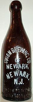 UNION BREWING COMPANY OF NEWARK EMBOSSED BEER BOTTLE