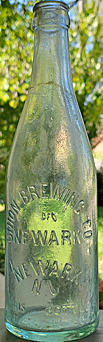 UNION BREWING COMPANY OF NEWARK EMBOSSED BEER BOTTLE