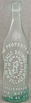 THE EAGLE BREWING COMPANY OF NEWARK, N.J. EMBOSSED BEER BOTTLE