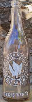 ORANGE BREWERY EMBOSSED BEER BOTTLE