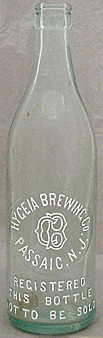 HYGEIA BREWING COMPANY EMBOSSED BEER BOTTLE