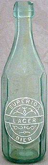 SUPERIOR LAGER BIER EMBOSSED BEER BOTTLE