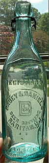 BABEY AND DANIELS BEER BOTTLERS EMBOSSED BEER BOTTLE