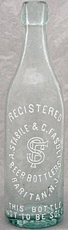 A. STABILE & G. FASOLI BEER BOTTLERS EMBOSSED BEER BOTTLE