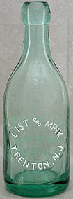 LIST AND MINK WEISS BEER EMBOSSED BEER BOTTLE