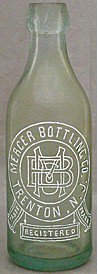 MERCER BOTTLING COMPANY WEISS BEER EMBOSSED BEER BOTTLE