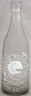 TRENTON BREWING COMPANY EMBOSSED BEER BOTTLE