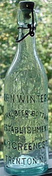 JOHN WINTERS CENTRAL BEER BOTTLING ESTABLISHMENT EMBOSSED BEER BOTTLE