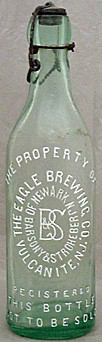 THE EAGLE BREWING COMPANY OF NEWARK, N.J. EMBOSSED BEER BOTTLE