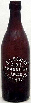 E. C. ROSCHE A.B.C. SPARKLING LAGER EMBOSSED BEER BOTTLE