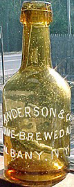 ANDERSON & COMPANY HOME BREWED ALE EMBOSSED BEER BOTTLE