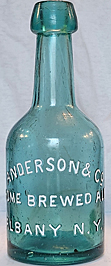 ANDERSON & COMPANY HOME BREWED ALE EMBOSSED BEER BOTTLE