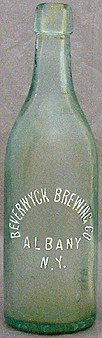 BEVERWYCK BREWING COMPANY EMBOSSED BEER BOTTLE