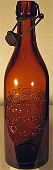 F. HINCKEL'S SPARKLING LAGER BEER EMBOSSED BEER BOTTLE