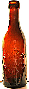 F. HINCKEL'S SPARKLING LAGER BEER EMBOSSED BEER BOTTLE