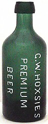 GEORGE W. HOXSIE'S PREMIUM BEER EMBOSSED BEER BOTTLE