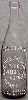 KIRCHNER BREWING COMPANY EMBOSSED BEER BOTTLE