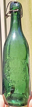 SCHINDLER'S LAGER BEER BREWERY EMBOSSED BEER BOTTLE