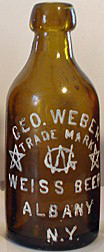 GEORGE WEBER WEISS BEER EMBOSSED BEER BOTTLE