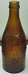 WEBER'S STAR BOTTLING WORKS WEISS BEER EMBOSSED BEER BOTTLE