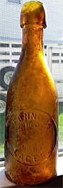 FANNING'S WALDSOHLOSSOHEN LAGER EMBOSSED BEER BOTTLE