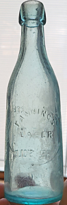 FANNING'S LAGER EMBOSSED BEER BOTTLE