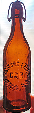 ROCHESTER LAGER EMBOSSED BEER BOTTLE