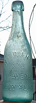 WILLIAM BISHOP BOTTLED LAGER BIER EMBOSSED BEER BOTTLE