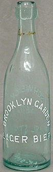 BROOKLYN GARDEN LAGER BIER EMBOSSED BEER BOTTLE