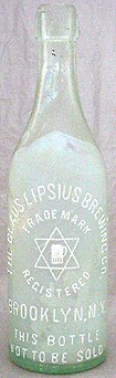 THE CLAUS - LIPSIUS BREWING COMPANY EMBOSSED BEER BOTTLE