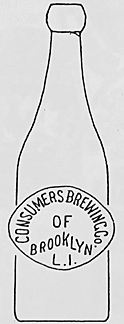 CONSUMERS BREWING COMPANY EMBOSSED BEER BOTTLE