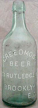 CREEDMOOR BEER EMBOSSED BEER BOTTLE