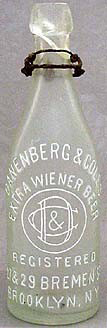 DANENBERG & COLES EXTRA WIENER BEER EMBOSSED BEER BOTTLE