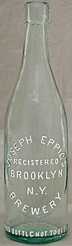 JOSEPH EPPIG'S BREWERY EMBOSSED BEER BOTTLE