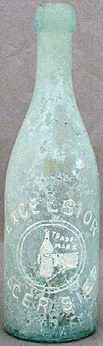 EXCELSIOR LAGER BIER EMBOSSED BEER BOTTLE