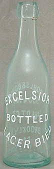 EXCELSIOR BOTTLED LAGER BIER EMBOSSED BEER BOTTLE