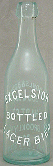 EXCELSIOR BOTTLED LAGER BIER EMBOSSED BEER BOTTLE