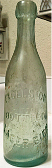 EXCELSIOR BOTTLED LAGER BIER EMBOSSED BEER BOTTLE