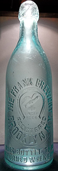 THE FRANK BREWERY EMBOSSED BEER BOTTLE