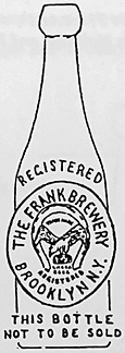 THE FRANK BREWERY EMBOSSED BEER BOTTLE