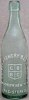 GARDEN BREWERY BOTTLING COMPANY EMBOSSED BEER BOTTLE