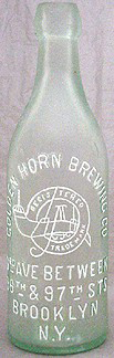 GOLDEN HORN BREWING COMPANY EMBOSSED BEER BOTTLE