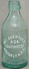 WILLIAM GUENTHER WEISS BIER EMBOSSED BEER BOTTLE